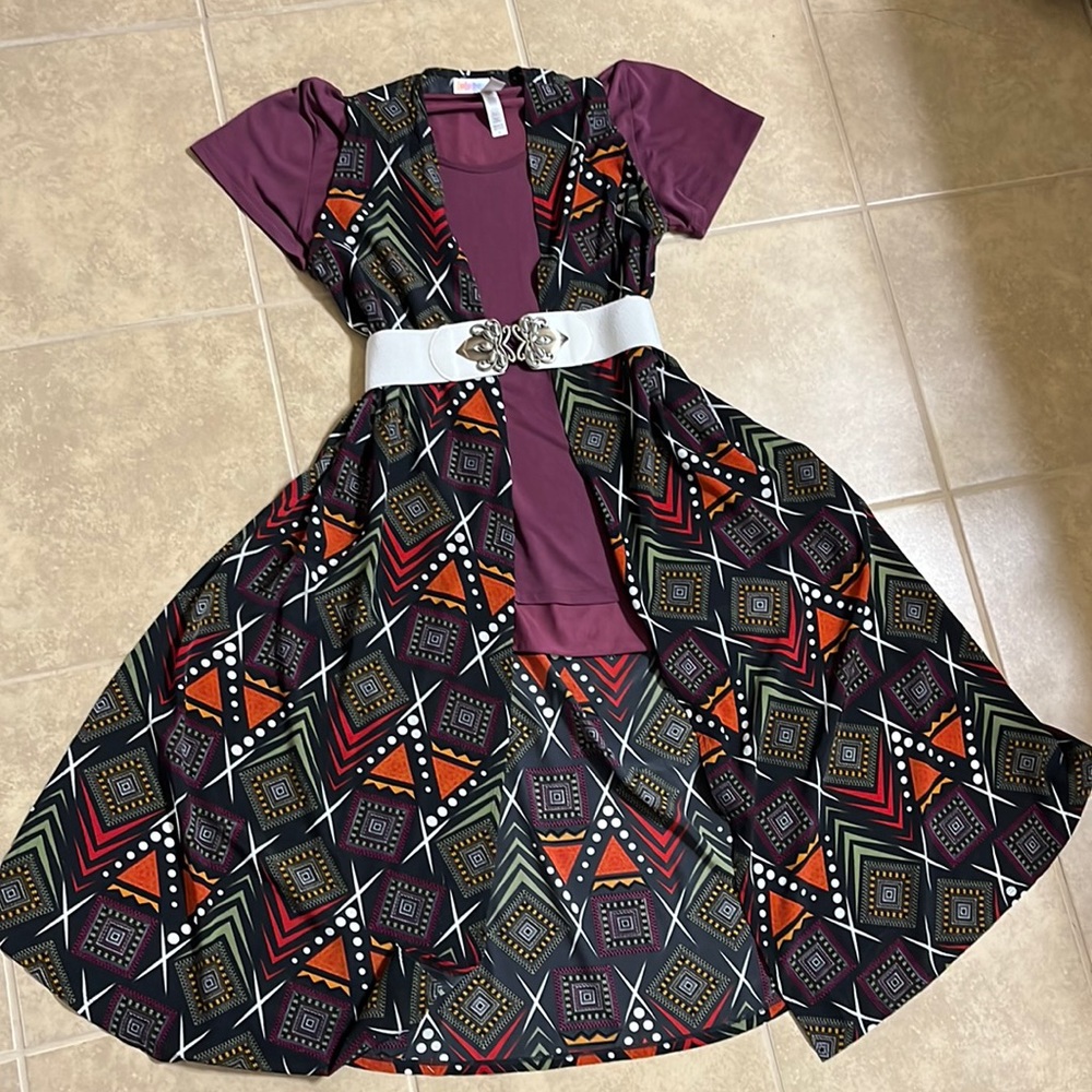 M Classic + S Joy. LuLaRoe. Belt not included.